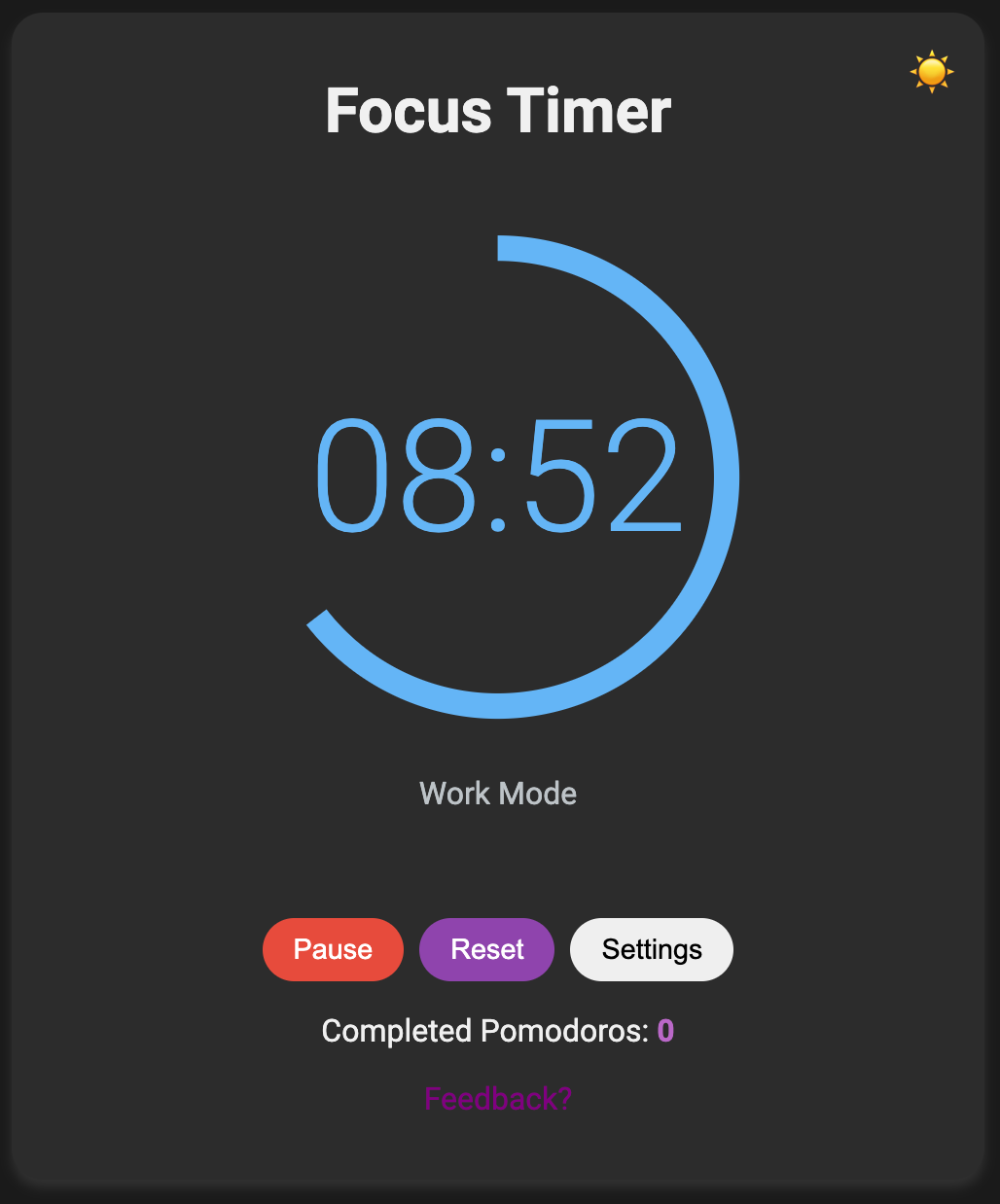 Screenshot of Focus Timer.